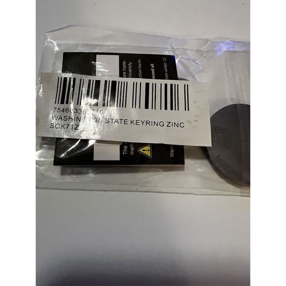 Washington State Cougars Keychain Car Key Metal Silver Chain Ring NEW - Picture 4 of 5